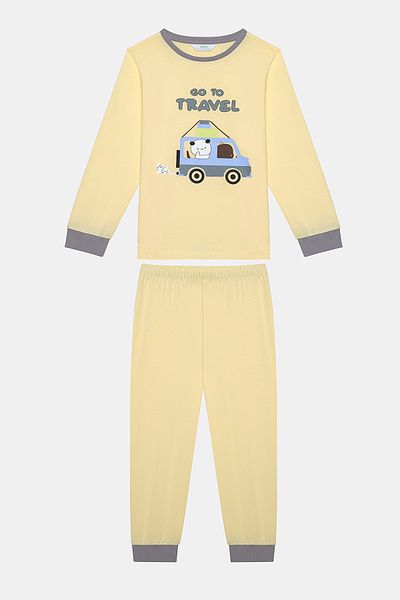 Penti Boy's Cotton Travel Pajamas Set - 2-Piece, Multicolor