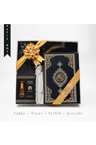 Hayrat Neşriyat Takke + Esans + Tesbih + Seccade + Kuran Hediye Seti (Hafız B...