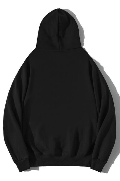 BRZ COLLECTION Unisex Oversize White Spider Kristal Taş Baskılı Hoodie