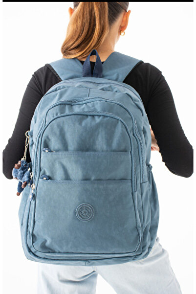 eflanmoda Σακίδιο πλάτης με πολλές θήκες από μπλε ύφασμα ανθεκτικό στο νερό