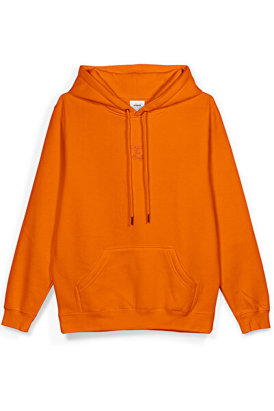 Overoz Помаранчевий худі з принтом на спині Oversize Sweatshirt