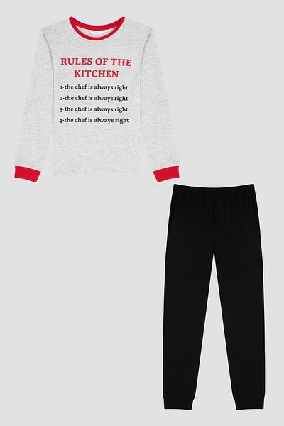Penti Multicolored Boy's Cook Patterned 2-Piece Pajama Set