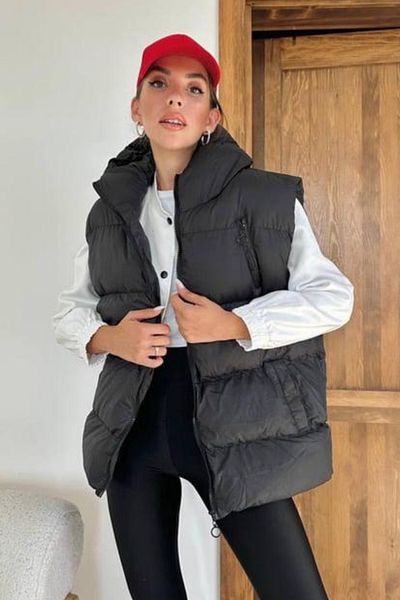 Ded COLLECTION Дамски удобен дълъг цип с качулка и джобове