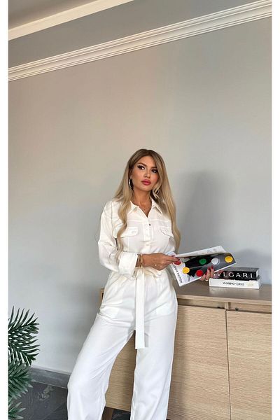 decision fashion Belted Snap Jumpsuit