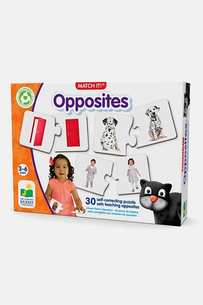 The Learning Journey 30 Pairs Match It Opposites Self Correcting Puzzles, White Combo