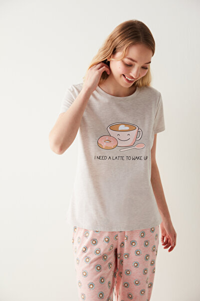 Penti Wake Up Tişört Kapri Pijama Takımı
