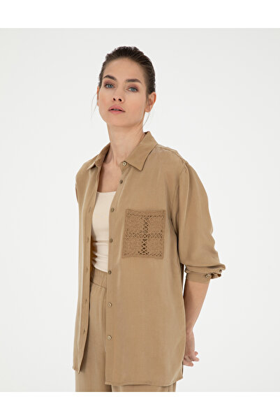 Pierre Cardin Bej Cupro Regular Fit Uzun Kollu Gömlek 50273130-VR011
