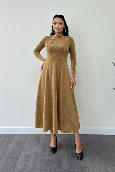 giyimmasalı Μίντι Φόρεμα με κουμπιά από ύφασμα Sparkly Crepe - ΧΡΥΣΟ