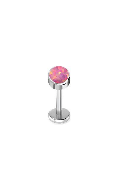 Janset F136 Titanium Opal Stone Colored Piercing - Tragus, Helix, Lobe Piercing - Titanium Piercing