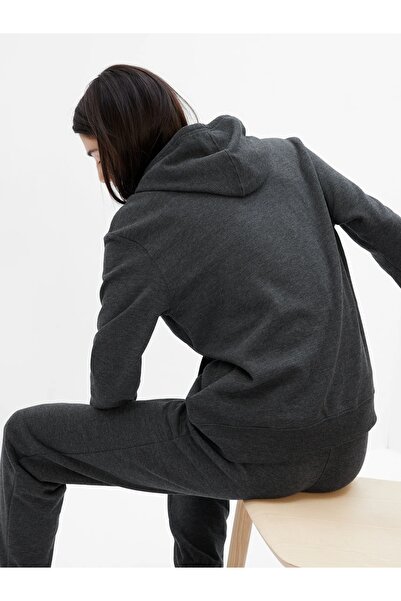 GAP Kadın Koyu Gri Logo Fleece Sweatshirt