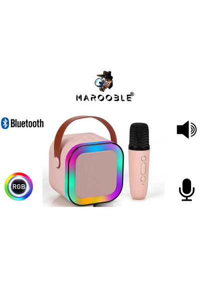 Marooble Küçük Boy RGB Ledli Mikrofonlu Bluetooth Hoparlör Ses Bombası Yüksek...