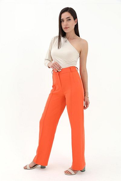 VAPUR Orange Atlas Fabric - Front Grassy Trousers