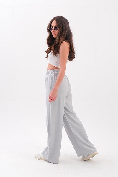 VAPUR TEKSTİL Gray Diagonal Trousers - Striped Front