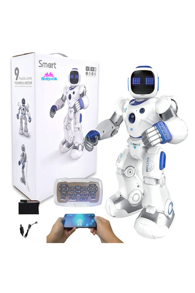 hediyecik Ruko Smart Robot Kumandalı Programlanabilir İnteraktif RC Robot Ses...