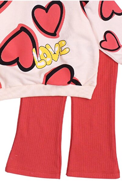 Chicsy Baby Σετ παιδικές αθλητικές φόρμες με μοτίβο Sweet Heart Oversize Bottom Top