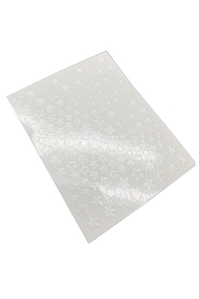 Venalisa Beyaz Yıldız Figürlü Tırnak Sticker Nail Art Tırnak Süsleme Etiket J...