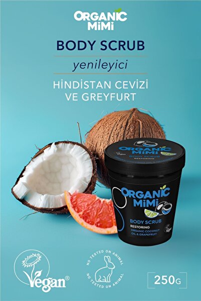 ORGANİC MİMİ Vücut Peelingi 250 g Hindistan Cevizi Greyfurt Yenileyici Sıkıla...