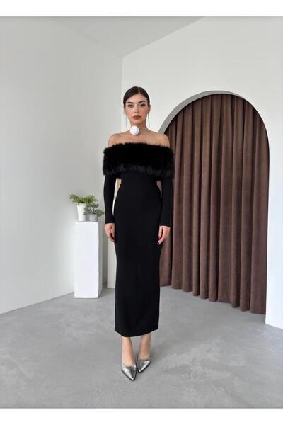 conconmoda Tasarım Peluş Straplez Elbise