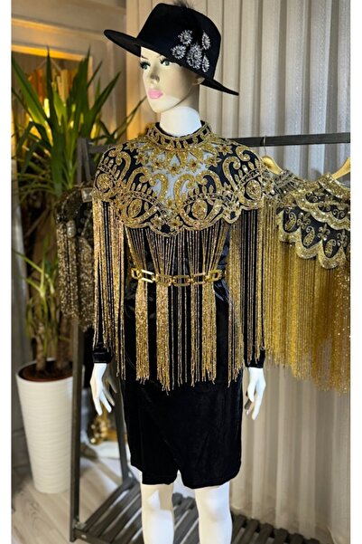 ŞehrazatTasarım Şehrazat Butik Tasarım Elişi Gold İşleme Pelerin Yakalarımız