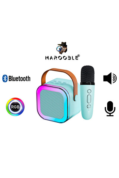 Marooble Küçük Boy RGB Ledli Mikrofonlu Bluetooth Hoparlör Ses Bombası Yüksek...