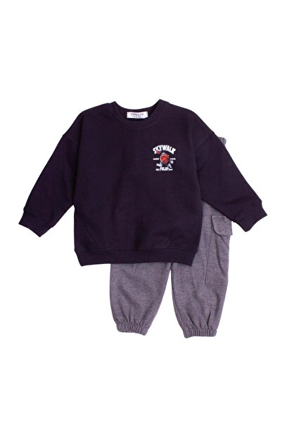 Chicsy Baby Σετ παιδικές φόρμες Skay Walk με στάμπα Oversize Bottom Top Baby