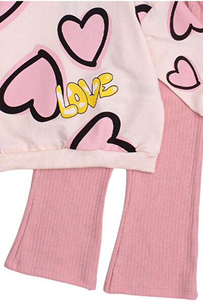 Chicsy Baby Σετ παιδικές αθλητικές φόρμες με μοτίβο Sweet Heart Oversize Bottom Top