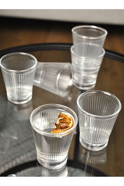 Qualitev Set of 6 Coffee Side Water Glasses and Liquor Glasses - 90 ml