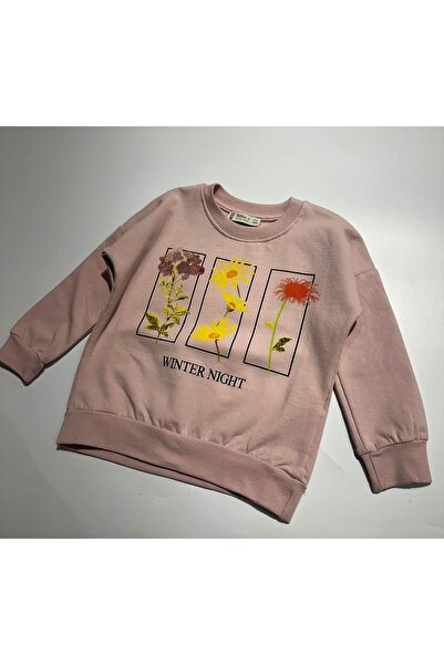 BOBBY JR KİDSWEAR SWEATSHIRT PENTRU FATA CU GAT BICICLETA IMPRIMAT WINTER NIG...