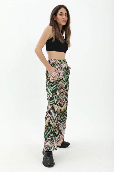 VAPUR Green Wave Patterned Trousers