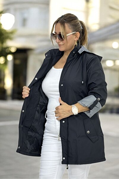 yagmurberen ASTARLI ÇIKARTILABİLİR KAPŞONLU ARA BOY BÜYÜK BEDEN TRENÇKOT