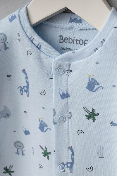 Bebitof Cute Animals Patterned 10 Piece Boxed Hospital Discharge Newborn Bodysuit Set