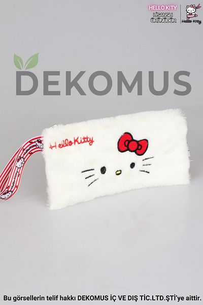 Hello Kitty New Season Licensed Hello Kitty Basic Plush Handbag with Decomus/Make-Up Bag/Pen Bag