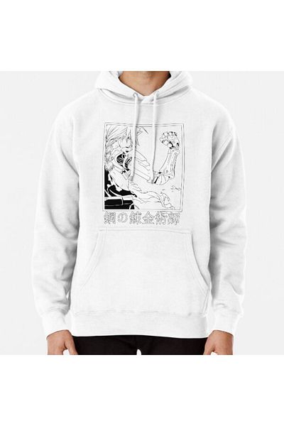 Hvit Stein Hanorac imprimat Fullmetal Alchemist