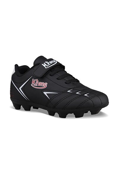 MP ONE Big Kids Lace-Up / Velcro Black-White Crampon Football Shoes