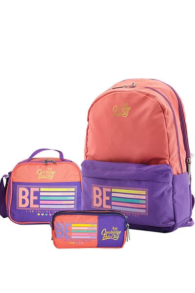 Cambridge Polo Club Be Happy Unisex Children's Primary School Bag Set - Double Main Compartments