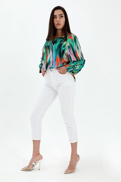 VAPUR High Waist White Mom Jeans - Lycra
