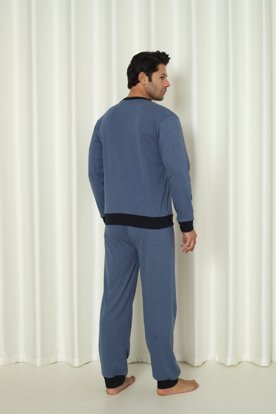 Wordex Σετ ανδρικών πιτζάμες για το σπίτι Falkom 5011 Interlock Χοντρό χειμερινό εμπριμέ