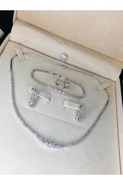 vogutima jewelery&silver by timuçin mavili Kadın Gümüş Set - Parla Zirconia T...