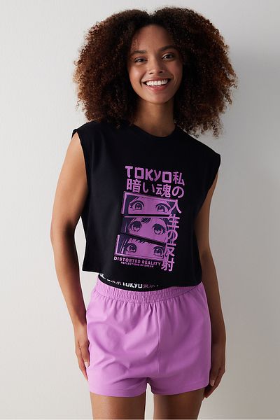Penti Tokyo Multicolored Pajama Set with Shorts