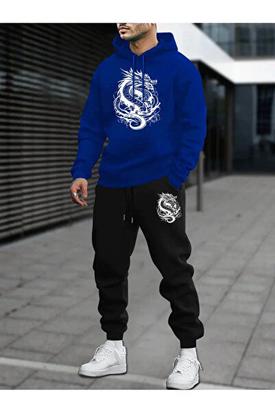 GALASHOP Erkek Sonbahar/Kış Casual Kapüşonlu Sweat eşofman Seti