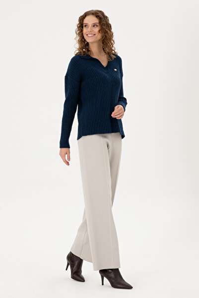 U.S. Polo Assn. Kadın Taş Loose Fit Triko Pantolon 50293068-VR049