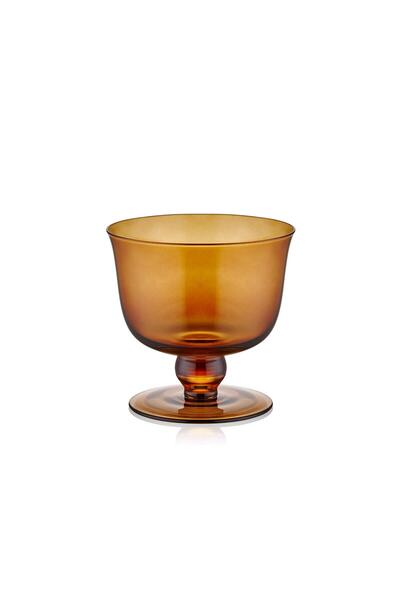 The Mia Ayaklı Tatlı Kasesi Amber 11x10 Cm