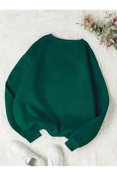 Revasser Γυναικείο βαμβακερό φούτερ HAPPY Daisy Special πολύχρωμο Oversize Crew Neck