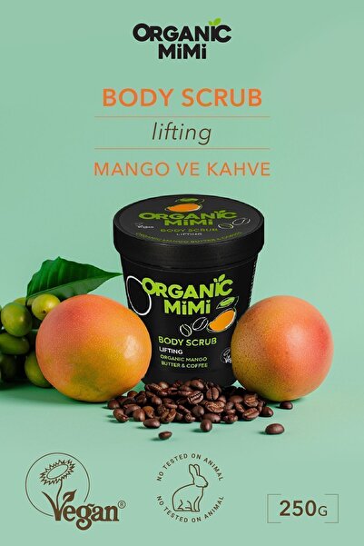 ORGANİC MİMİ Vücut Peelingi 250 g Mango ve Kahve Sıkılaştırıcı Nemlendirici Body Scrub