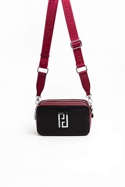 Silver Polo Negru - Roșu Claret SP1078 Geantă Crossbody pentru femei