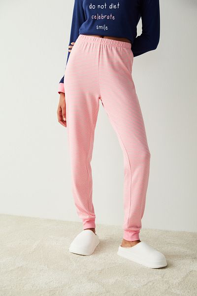 Penti Pink Striped Thermal Trousers Pajama Bottoms