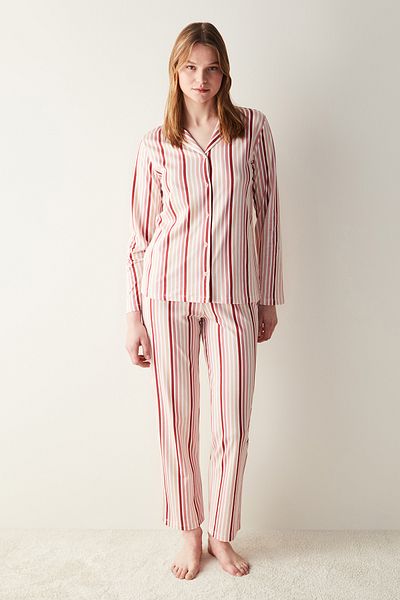 Penti Colored Stripes Shirt Pants Multicolor Pajama Set