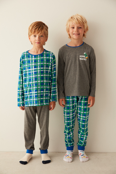 Penti Çok Renkli Erkek Çocuk Kalem Baskılı 2li Pijama Takımı