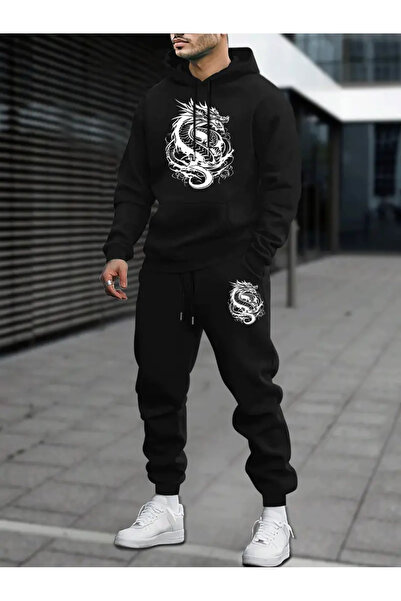 GALASHOP Men's Autumn/Winter Casual Hooded Sweat Sweat Suit Set