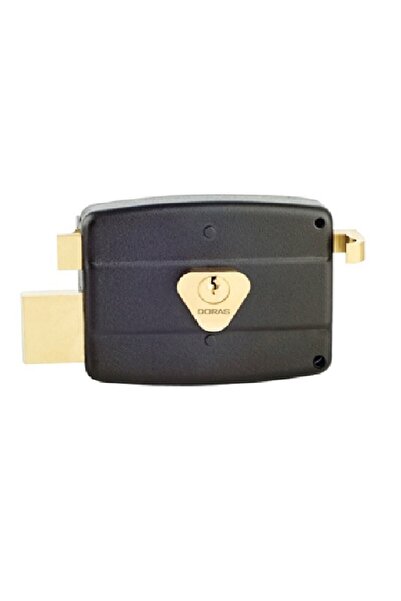 Doras Tirajlı Demir Kapı Kilidi 14 Cm 2 Anahtarlı Karşılıklı 3 Turlu Oval